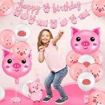 Cute Pig Birthday Party Supplies Set - 36 Pcs