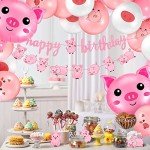 Cute Pig Birthday Party Supplies Set - 36 Pcs
