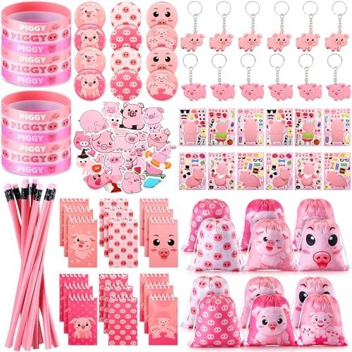 140 Pig Party Favors Set for Kids
