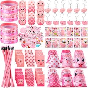 140 Pig Party Favors Set for Kids