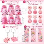 140 Pig Party Favors Set for Kids