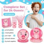 Cute Pig Birthday Party Supplies for 24 Guests