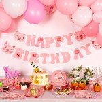 Cute Pig Birthday Party Supplies Set for 24