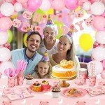Cute Pig Birthday Party Supplies Set for 24