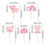25 Cute Pink Pig Cupcake Toppers for Parties