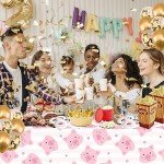 3 Pack Cute Pink Pig Tablecloths for Parties