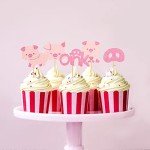 25 Cute Pink Pig Cupcake Toppers for Parties