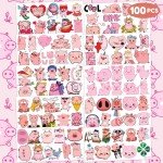 Cute Pig Party Supplies & Temporary Tattoos Set