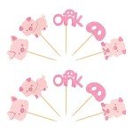 25 Cute Pink Pig Cupcake Toppers for Parties