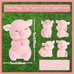 16 Cute Pink Pig Toy Figures for Decor