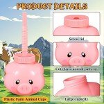 Cute Pig Farm Animal Cups with Straws - Set of 12