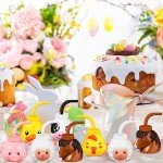 Cute Pig Farm Animal Cups with Straws - Set of 12