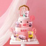 Adorable Pink Pig Cake Toppers - 10 Pack