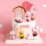 Adorable Pink Pig Cake Toppers - 10 Pack