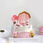 Adorable Pink Pig Cake Toppers - 10 Pack