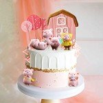 Adorable Pink Pig Cake Toppers - 10 Pack