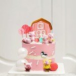 Adorable Pink Pig Cake Toppers - 10 Pack