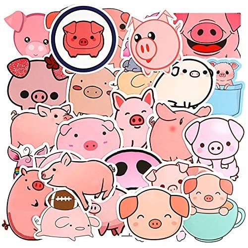 Kawaii Pig Stickers Set - 100 Cute Designs