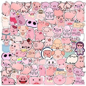50 Cute Pig Stickers for Kids' Decor
