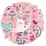 50 Cute Pig Stickers for Kids' Decor