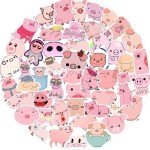 Adorable Pink Pig Stickers – 50 Vinyl Decals