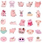 Adorable Pink Pig Stickers – 50 Vinyl Decals