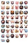 Cute Pig Stickers - 100 Large Decals Pack