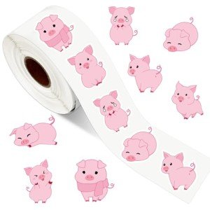 1000 Cute Pink Pig Stickers for DIY Projects