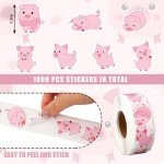 1000 Cute Pink Pig Stickers for DIY Projects
