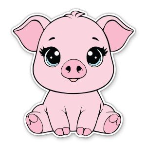Adorable Pig Sticker - Waterproof for Laptop & More