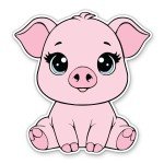 Adorable Pig Sticker - Waterproof for Laptop & More