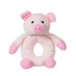 Pink Plush Pig Rattle Toy for Babies