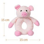 Pink Plush Pig Rattle Toy for Babies