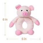 Pink Plush Pig Rattle Toy for Babies
