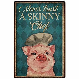 Cute Pig Metal Sign for Farmhouse Decor