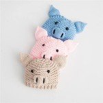 Cute Knitted Baby Pig Hat for Photos