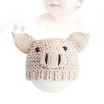 Cute Knitted Baby Pig Hat for Photos