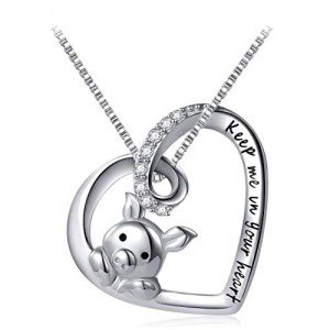 Adorable Pig Crystal Love Pendant Necklace for Her
