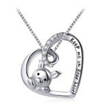Adorable Pig Crystal Love Pendant Necklace for Her