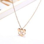 Cute Pig Pendant Necklace in Rose Gold