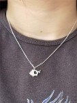 Adorable Sterling Silver Cute Pig Pendant Necklace