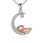 Cute Sterling Silver Origami Pig Necklace for Women