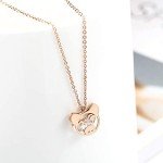 Cute Pig Pendant Necklace in Rose Gold