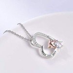 Cute Pig Pendant Necklace with Heart Design