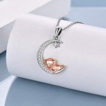 Cute Sterling Silver Origami Pig Necklace for Women