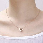 Cute Pig Pendant Necklace in Rose Gold