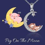 Cute Sterling Silver Origami Pig Necklace for Women