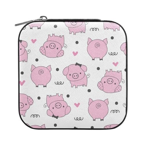 Cute Pig Jewelry Box for Travel and Storage