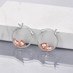 Cute Sterling Silver Origami Pig Hoop Earrings
