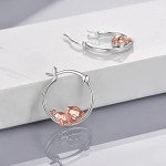 Cute Sterling Silver Origami Pig Hoop Earrings